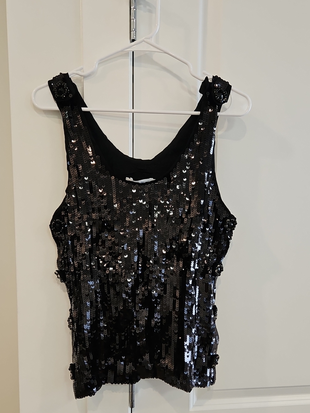 See By Chloé Black Sequined Tank Top